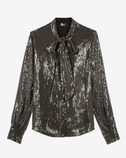 Women Shirts and Tops The Kooples Gray Sequin Shirt Grey