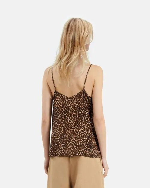 Women Shirts and Tops The Kooples Leopard Print Silk Camisole Leopard