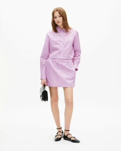 Women Shirts and Tops The Kooples Pink Striped Poplin Shirt Pink Black