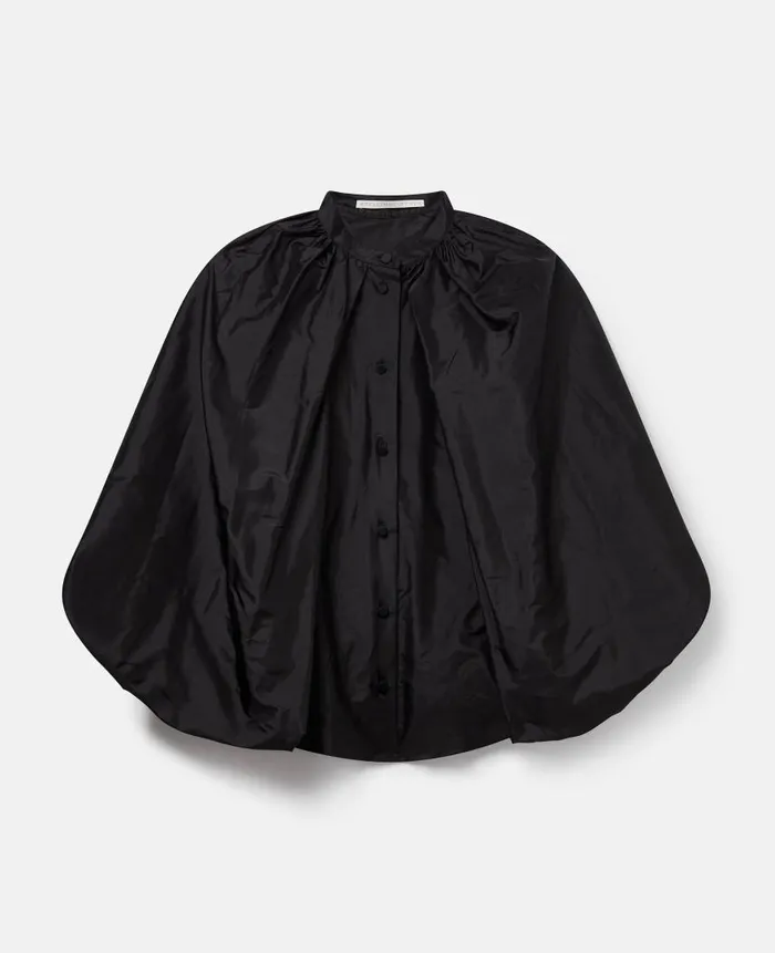 Women Shirts And Tops Stella McCartney CapeSleeve Silk Shirt Midnight Black
