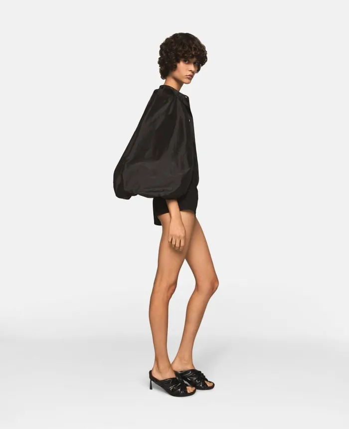 Women Shirts And Tops Stella McCartney CapeSleeve Silk Shirt Midnight Black