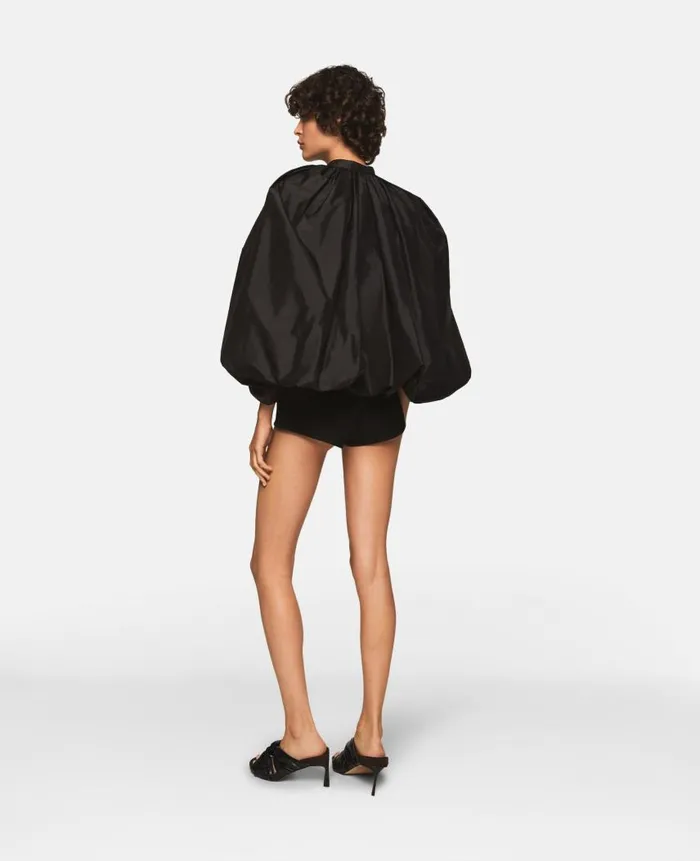 Women Shirts And Tops Stella McCartney CapeSleeve Silk Shirt Midnight Black