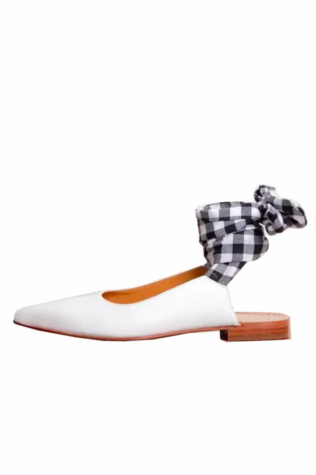 Women Shoes DODO BAR OR Paloma Pointy Slingback White And Black