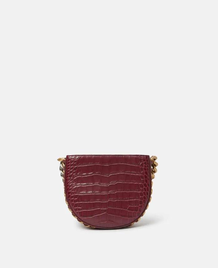 Women Shoulder Bags Stella McCartney Frayme CrocEffect Embossed Small Shoulder Bag Burgundy Women Shoulder Bags Stella McCartney Frayme CrocEffect Embossed Small Shoulder Bag Burgundy