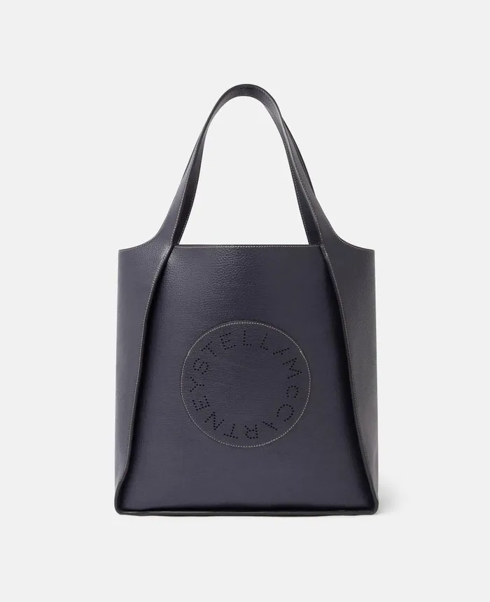 Women Shoulder Bags Stella McCartney Logo Square Tote Bag Indigo Moon