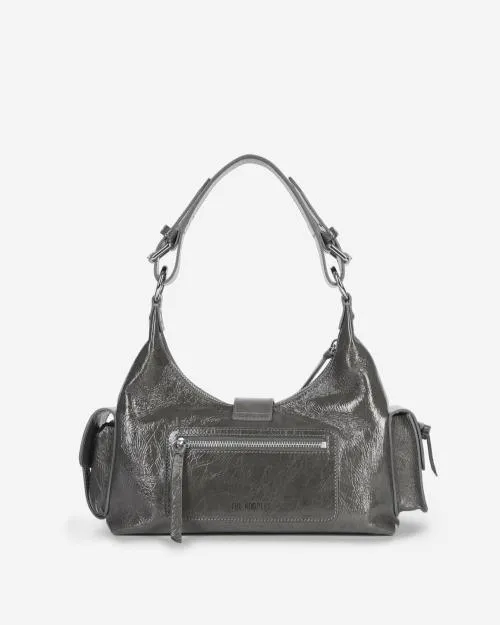 Women Shoulder Bags The Kooples Amelia Gray Leather Bag Grey