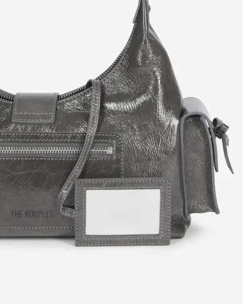 Women Shoulder Bags The Kooples Amelia Gray Leather Bag Grey