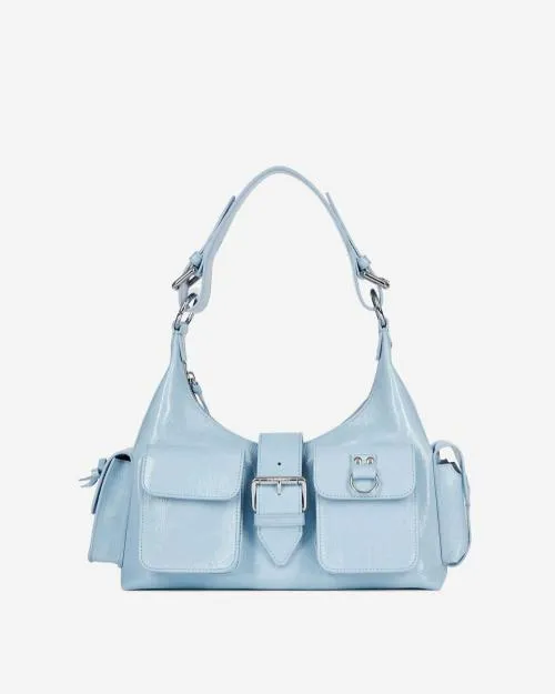 Women Shoulder Bags The Kooples Amelia Light Blue Leather Bag Light Blue