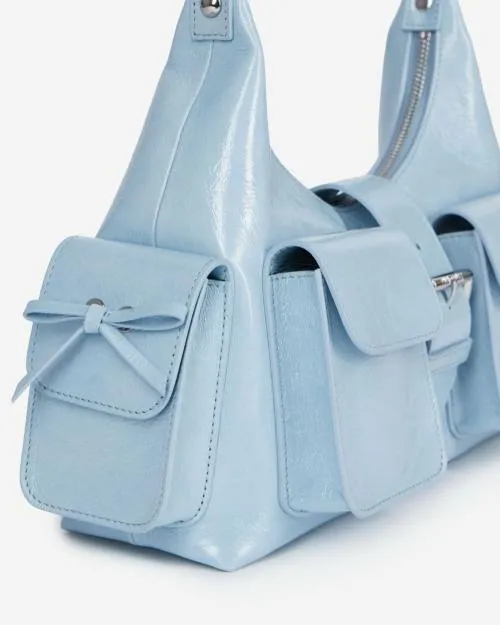 Women Shoulder Bags The Kooples Amelia Light Blue Leather Bag Light Blue