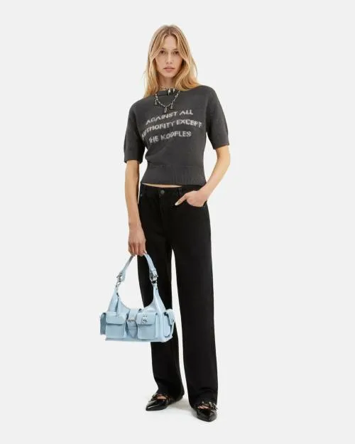 Women Shoulder Bags The Kooples Amelia Light Blue Leather Bag Light Blue