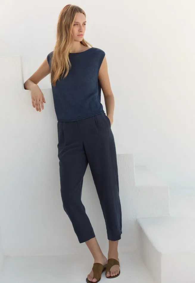 Women Sidepanel Trousers Midnight Poetry Fashion Trousers and Shorts