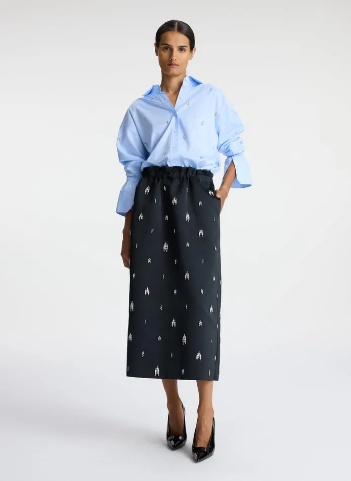 Women Skirts ALC Alexia Embellished Midi Skirt Black