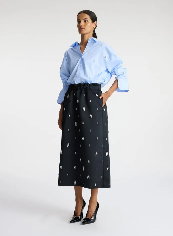 Women Skirts ALC Alexia Embellished Midi Skirt Black
