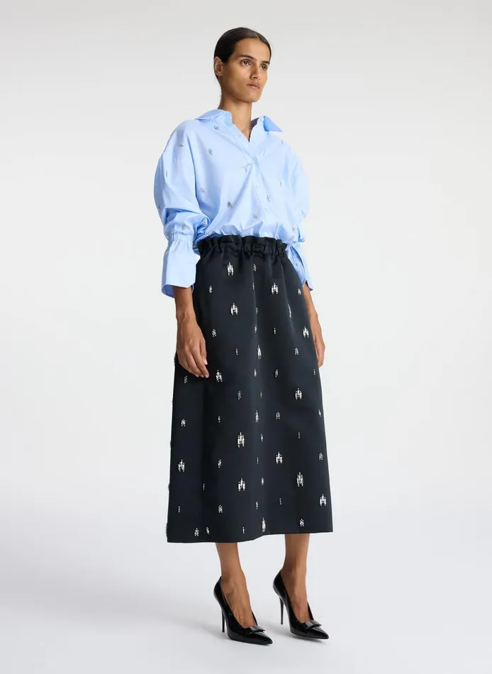 Women Skirts ALC Alexia Embellished Midi Skirt Black
