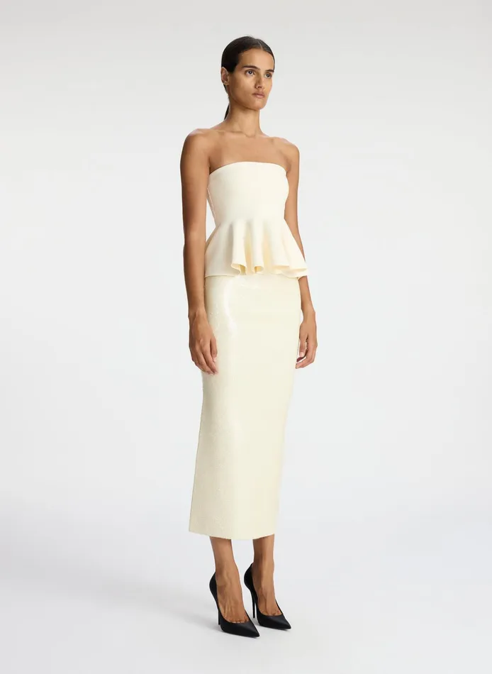 Women Skirts ALC Joan Sequin Knit Skirt Cream
