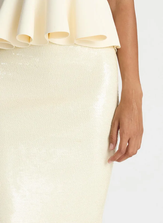 Women Skirts ALC Joan Sequin Knit Skirt Cream