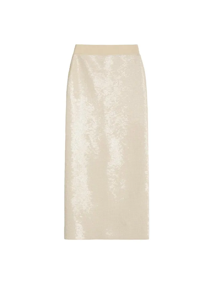 Women Skirts ALC Joan Sequin Knit Skirt Cream