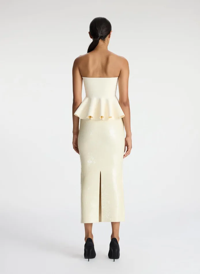 Women Skirts ALC Joan Sequin Knit Skirt Cream