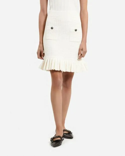 Women Skirts and Shorts The Kooples Short Ecru Knit Skirt Ecru