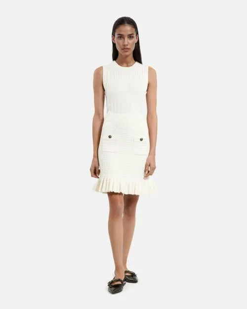 Women Skirts and Shorts The Kooples Short Ecru Knit Skirt Ecru