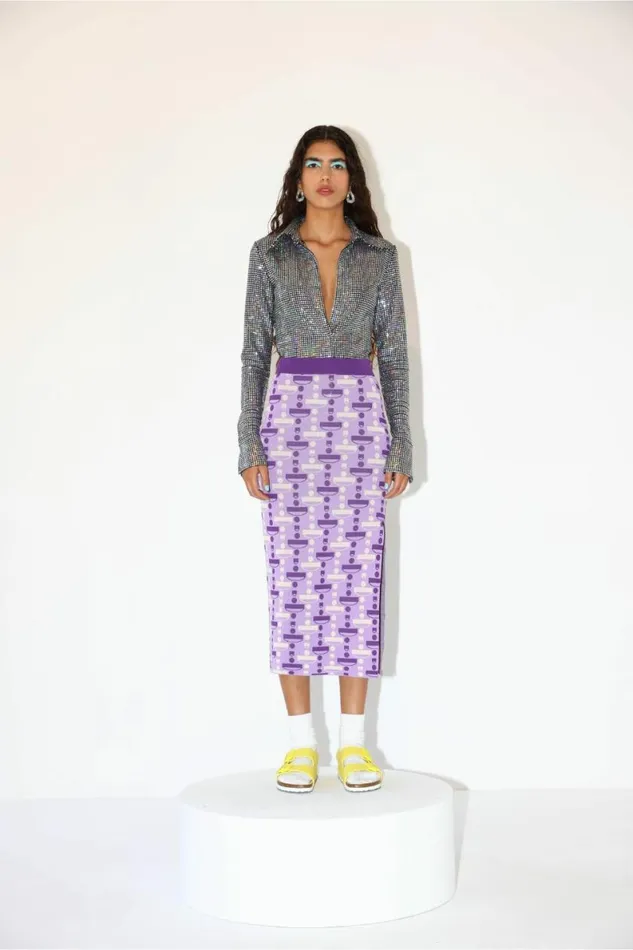 Women Skirts DODO BAR OR Joelle Skirt Purple Combo Women Skirts DODO BAR OR Joelle Skirt Purple Combo