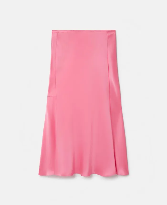 Women Skirts Stella McCartney Double Satin Bias Cut Midi Skirt Bright Pink