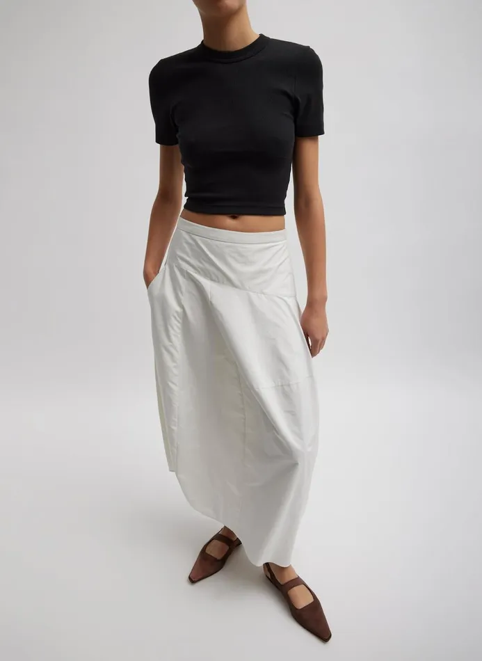 Women Skirts Tibi Nylon Asymmetrical Balloon Skirt White