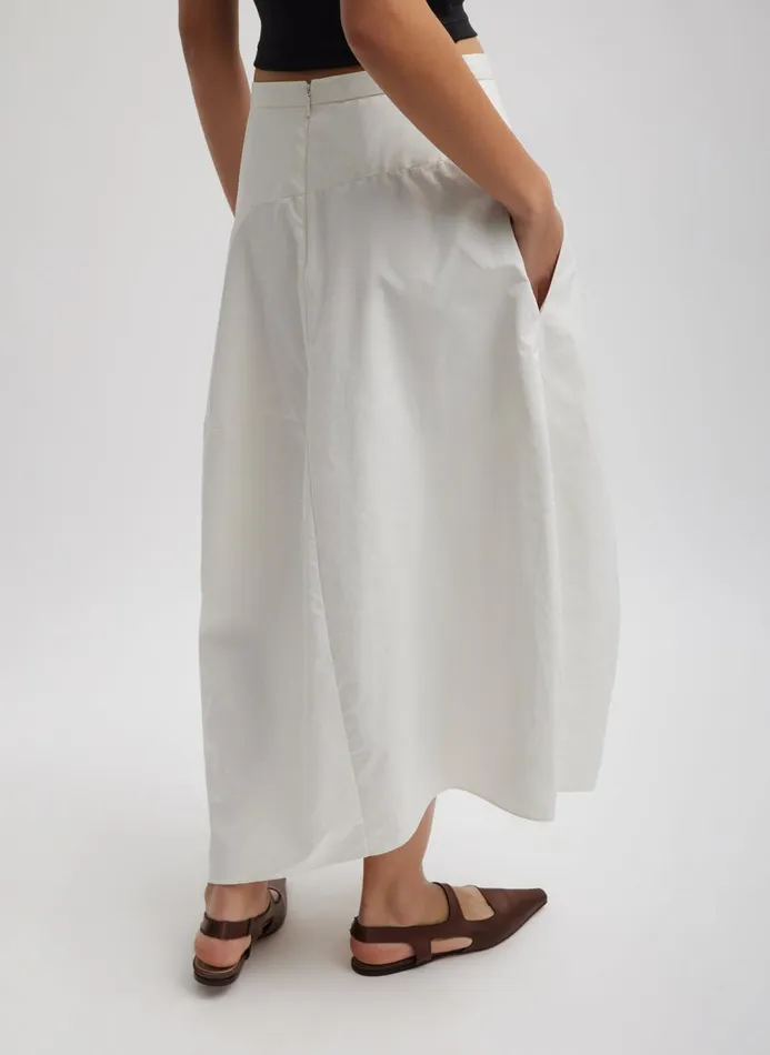 Women Skirts Tibi Nylon Asymmetrical Balloon Skirt White