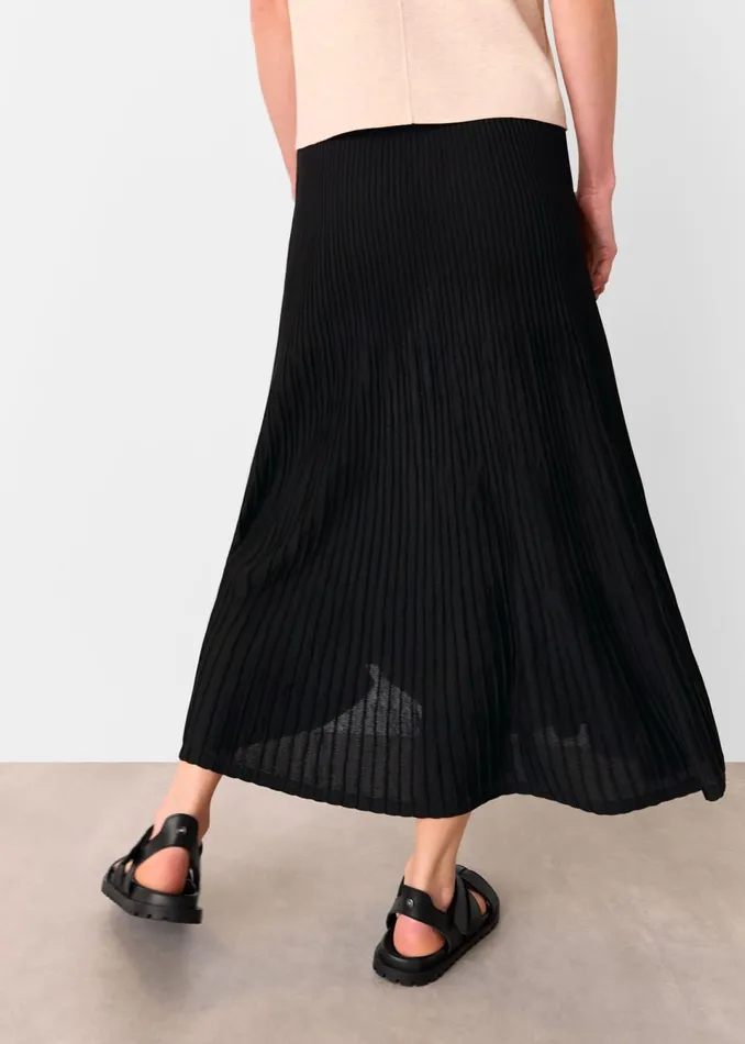 Women Skirts Whistles Black Knitted Pleated Skirt