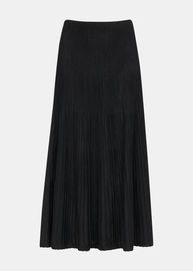 Women Skirts Whistles Black Knitted Pleated Skirt