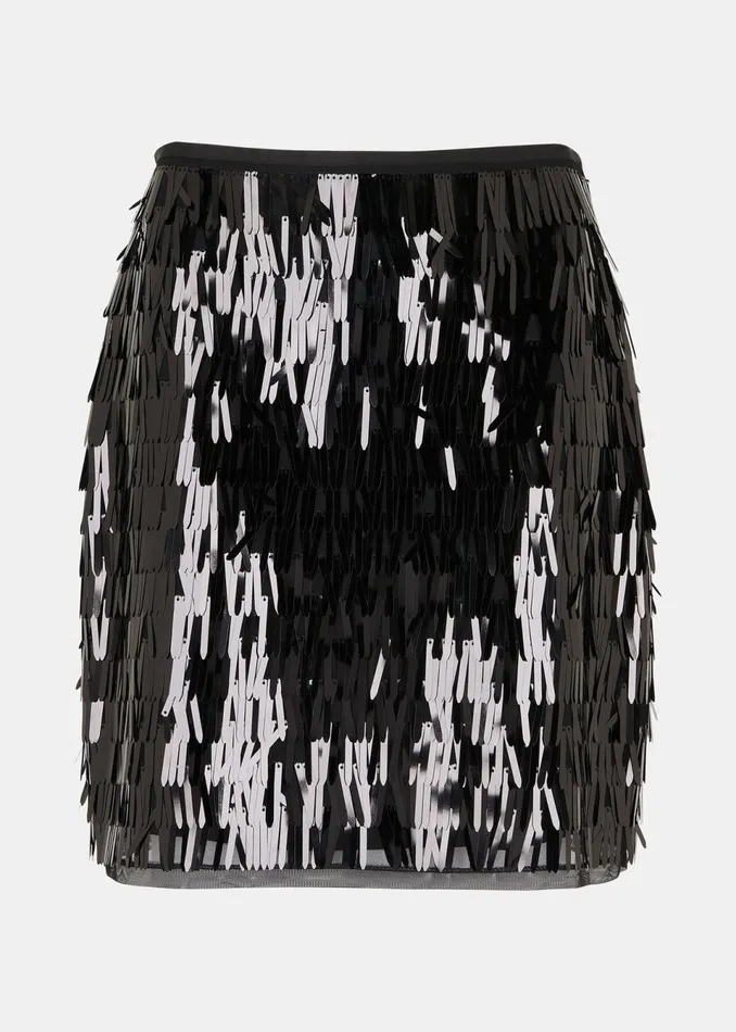 Women Skirts Whistles Black Sword Sequin Mini Skirt