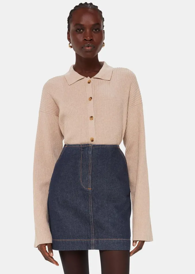 Women Skirts Whistles Denim Mini Skirt