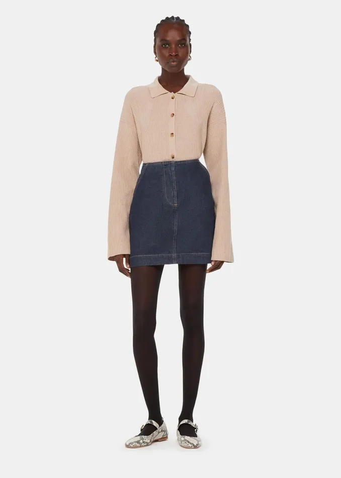 Women Skirts Whistles Denim Mini Skirt