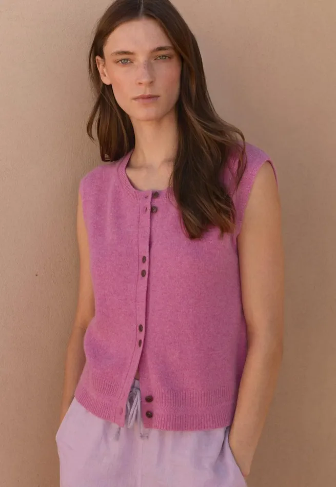 Women Sleeveless Sweater Peony Poetry Fashion Cardigans