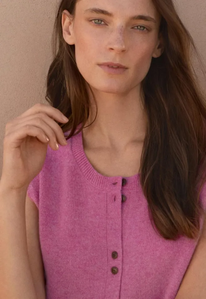 Women Sleeveless Sweater Peony Poetry Fashion Cardigans