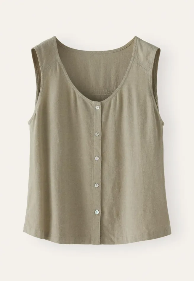 Women Sleeveless Top Dried Sage Poetry Fashion Shirts and Tunics