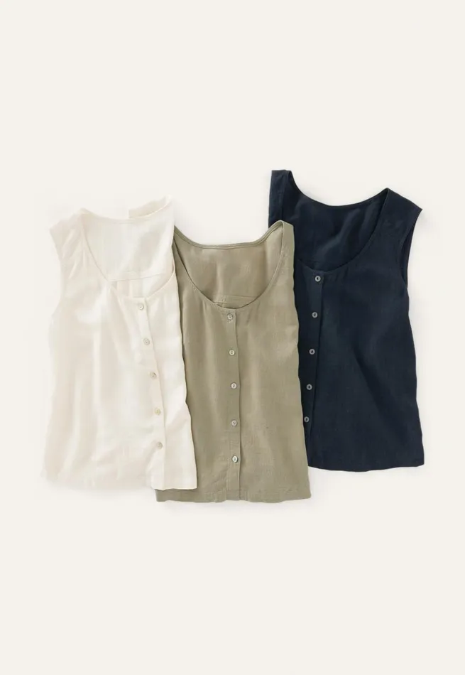 Women Sleeveless Top Dried Sage Poetry Fashion Shirts and Tunics