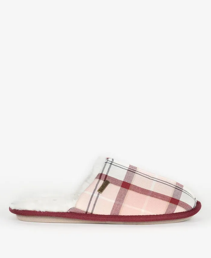 Women Slippers Barbour Maddie Slippers Recycled Pinkgrey Tartan