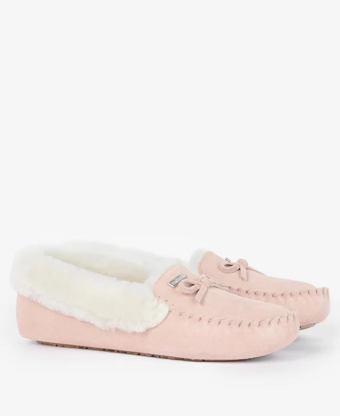 Women Slippers Barbour Maggie Moccasin Slippers Camel
