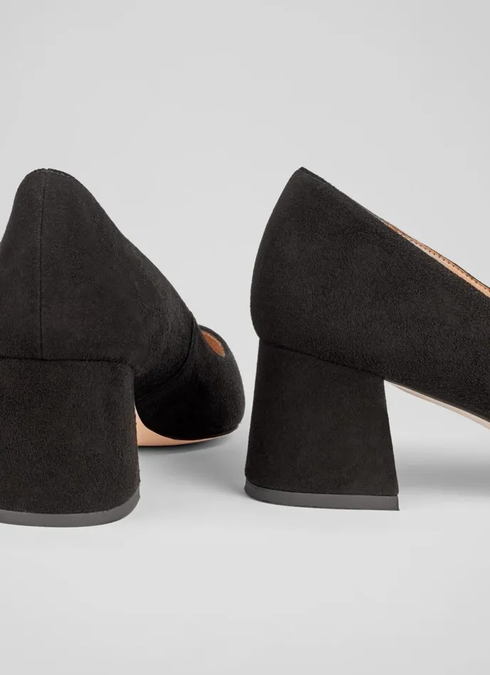 Women Sloane Black Suede Block Heel Courts Black LKBennett Court Shoes Women Sloane Black Suede Block Heel Courts Black LKBennett Court Shoes