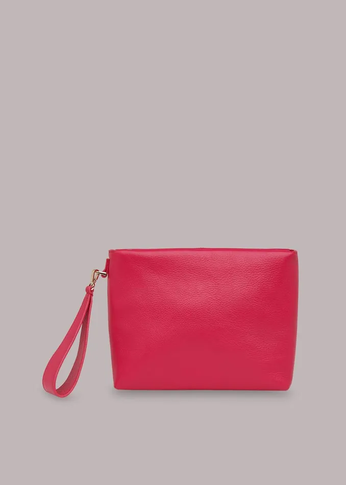 Women Small Bags and Clutches Whistles Pink Avah Zip Top Clutch
