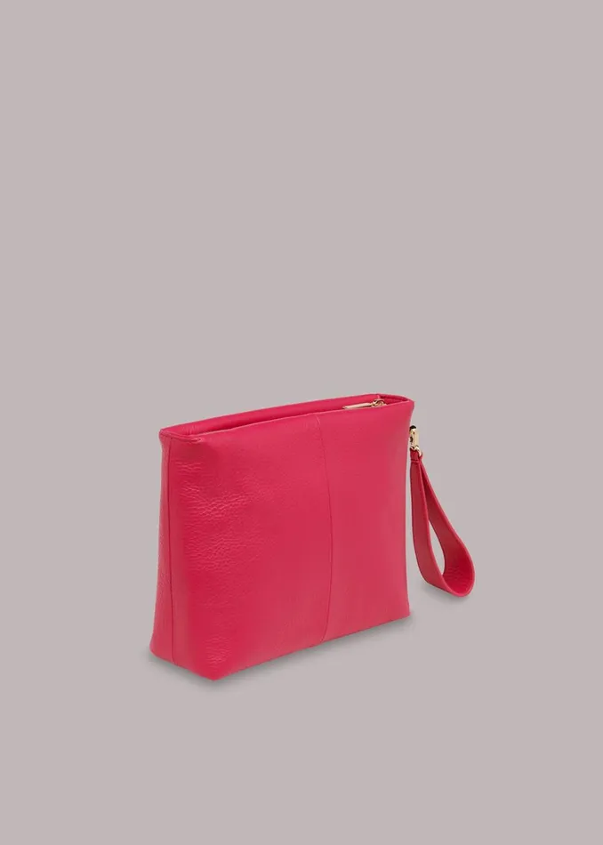 Women Small Bags and Clutches Whistles Pink Avah Zip Top Clutch