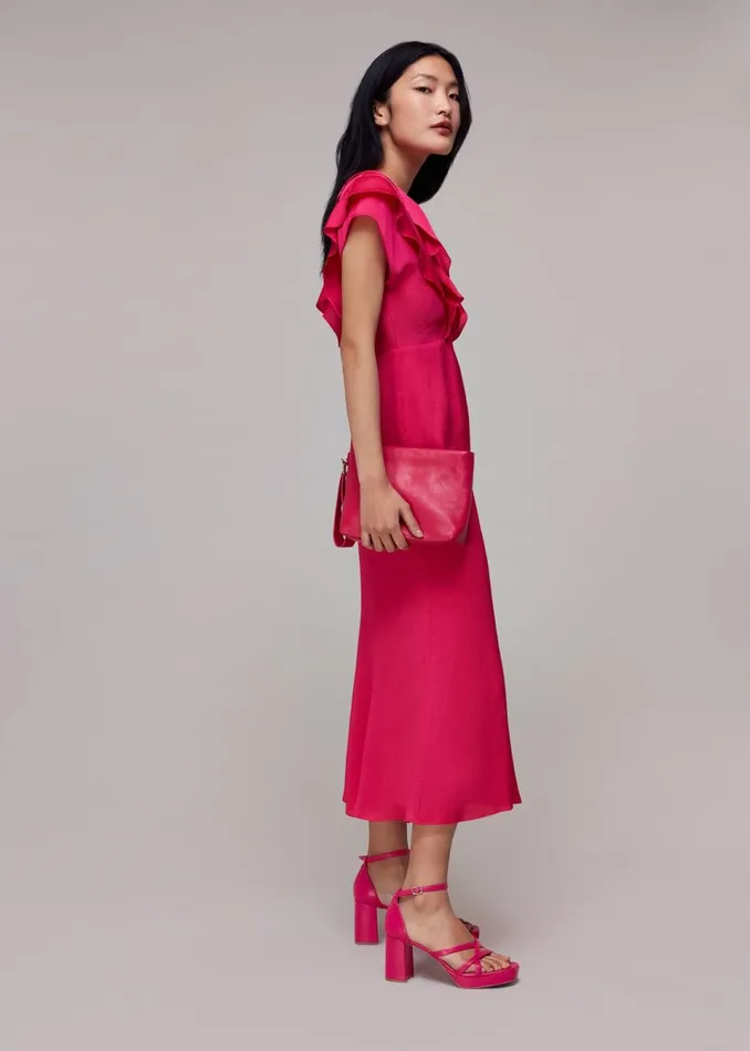 Women Small Bags and Clutches Whistles Pink Avah Zip Top Clutch