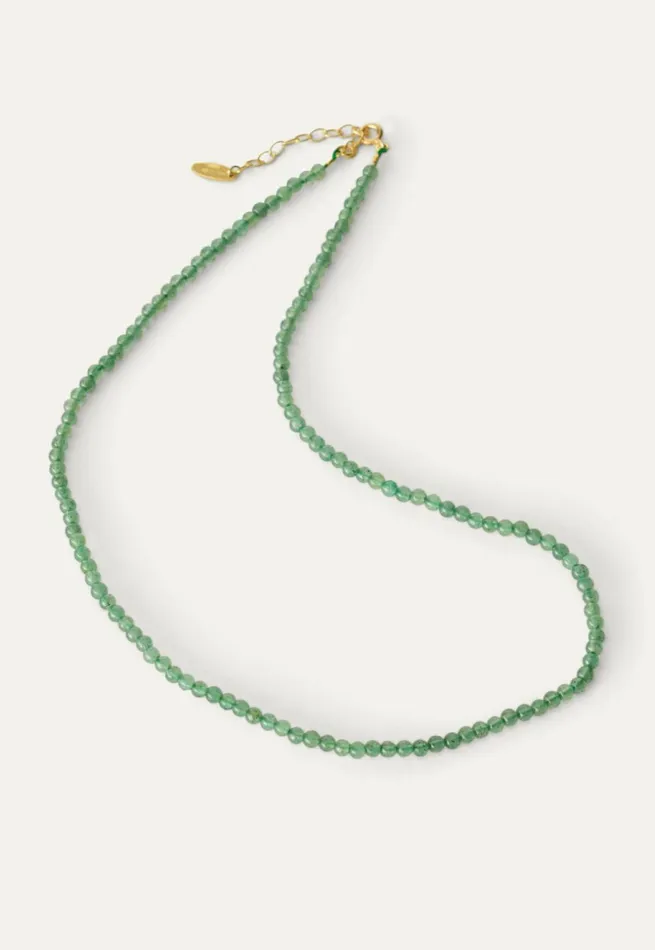 Women Small Stone Necklace Emerald Poetry Fashion Jewellery