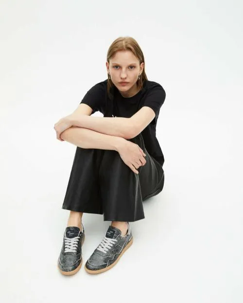 Women Sneakers The Kooples X HidnAnder Black LowTop Sneakers Black