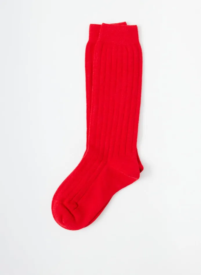 Women Socks Tibi Cashmere Socks Red