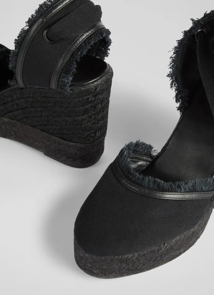 Women Sofia Black Canvas Espadrille Wedges Black LKBennett Sandals Women Sofia Black Canvas Espadrille Wedges Black LKBennett Sandals