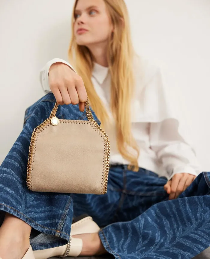 Women Stella Icons Stella McCartney Falabella Tiny Tote Bag Clotted Cream