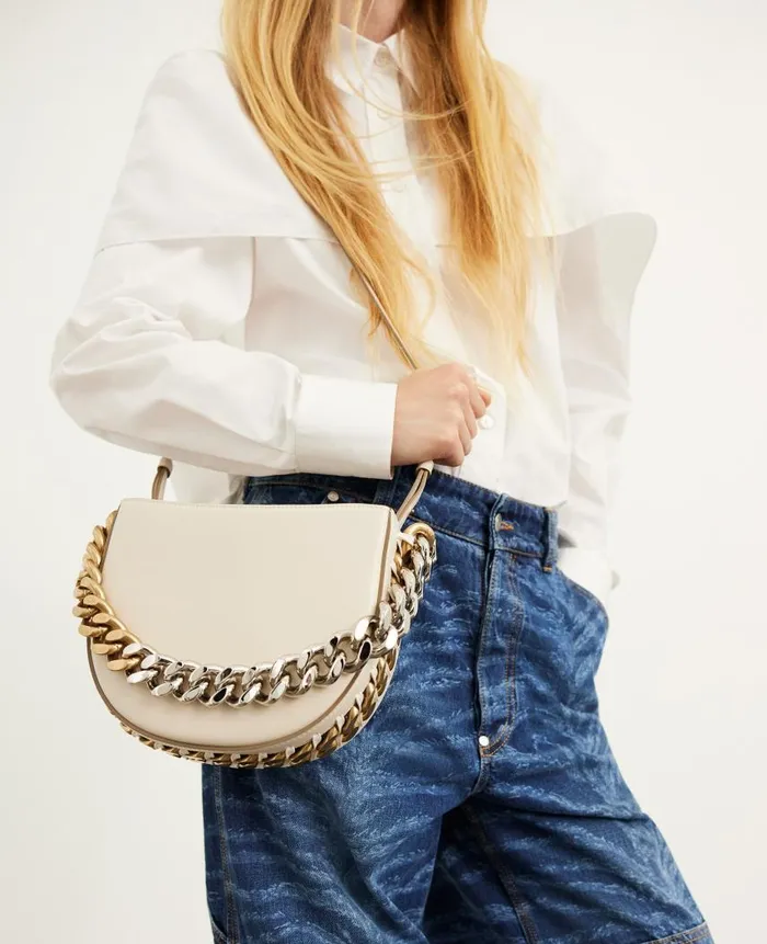 Women Stella Icons Stella McCartney Frayme Small Shoulder Bag White
