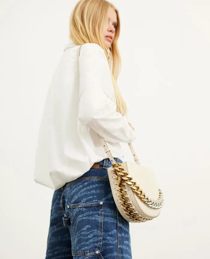 Women Stella Icons Stella McCartney Frayme Small Shoulder Bag White
